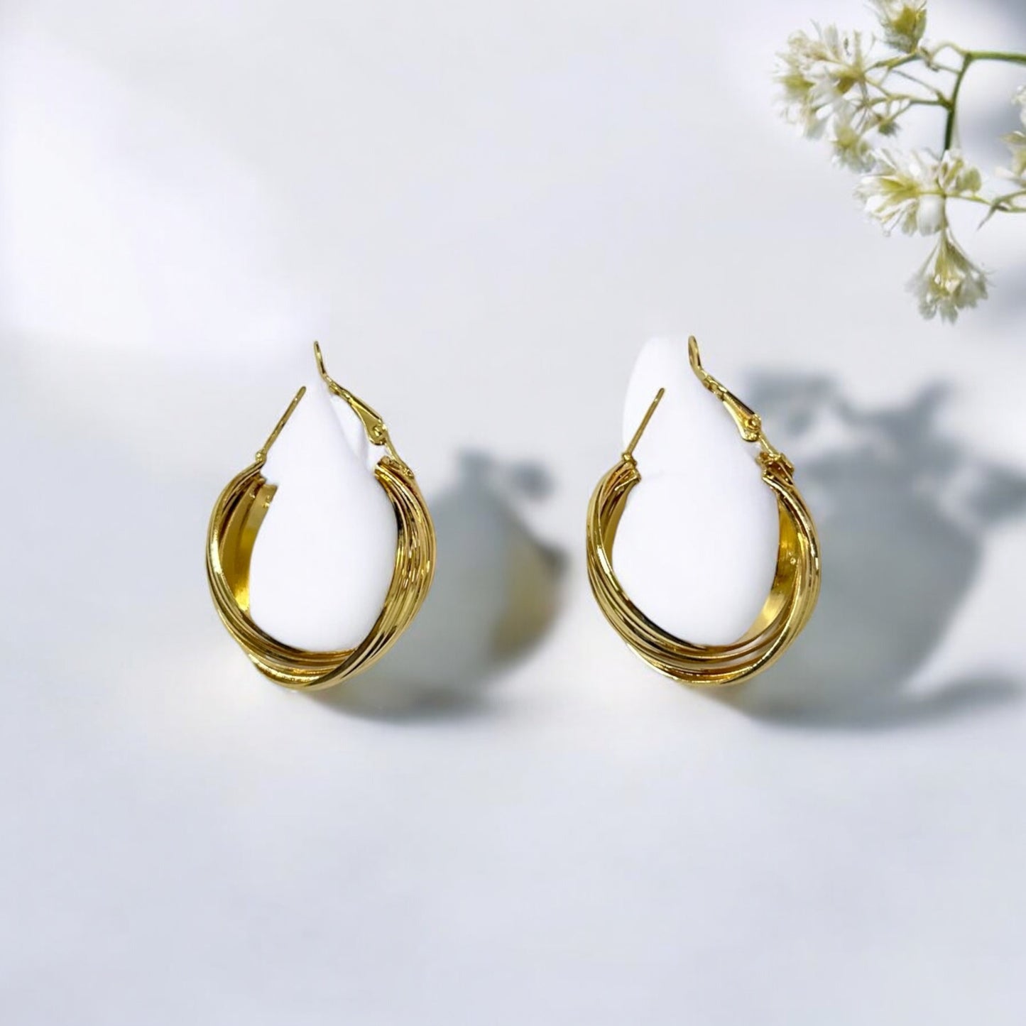 Twisted Retro Hoop Earrings