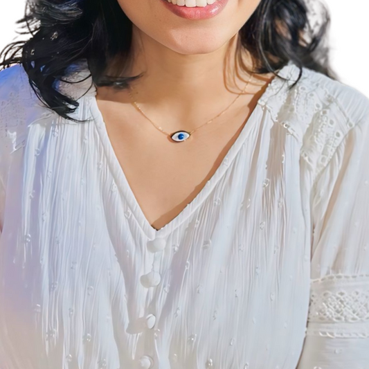 Evil Eye Protection Neck Chain – Waterproof & Anti-Tarnish