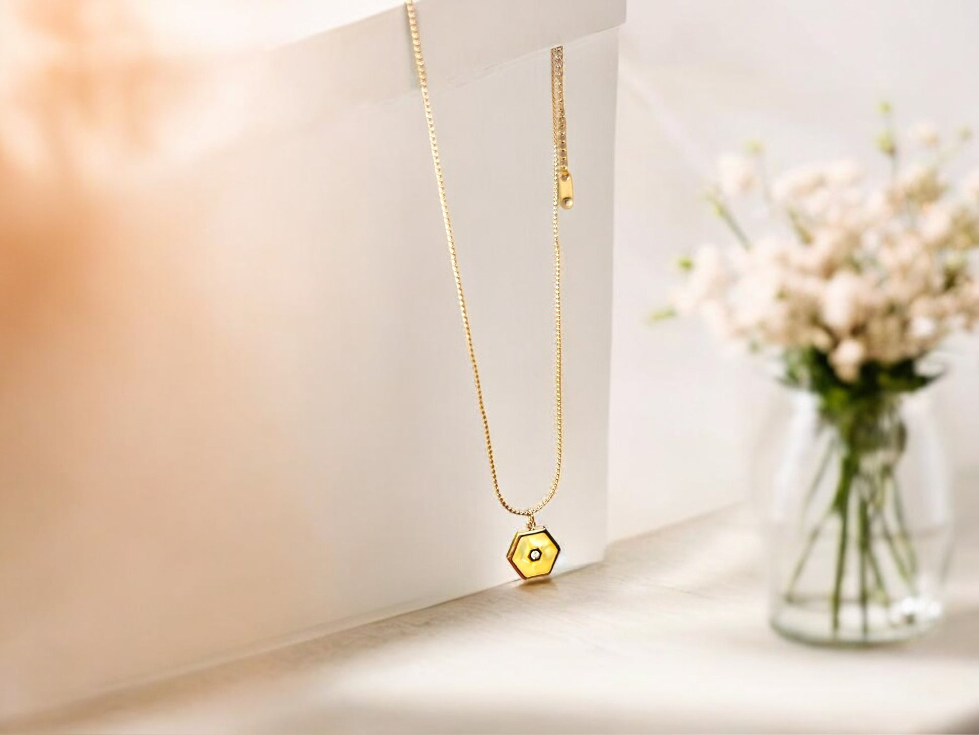 white & pastels anti tarnish affordable necklace