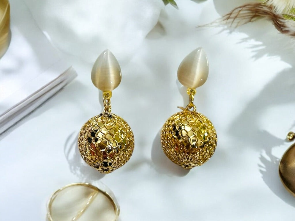 Ethereal Pearl & Gold-Toned Drop Earrings