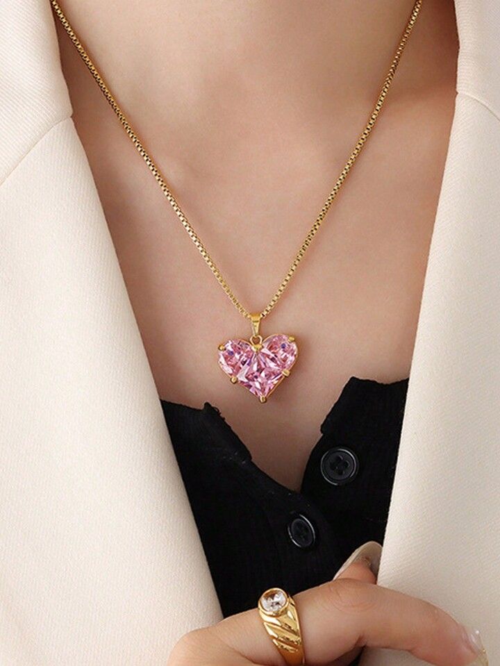 Hearts in Bloom Necklace – Pink Crystal Edition