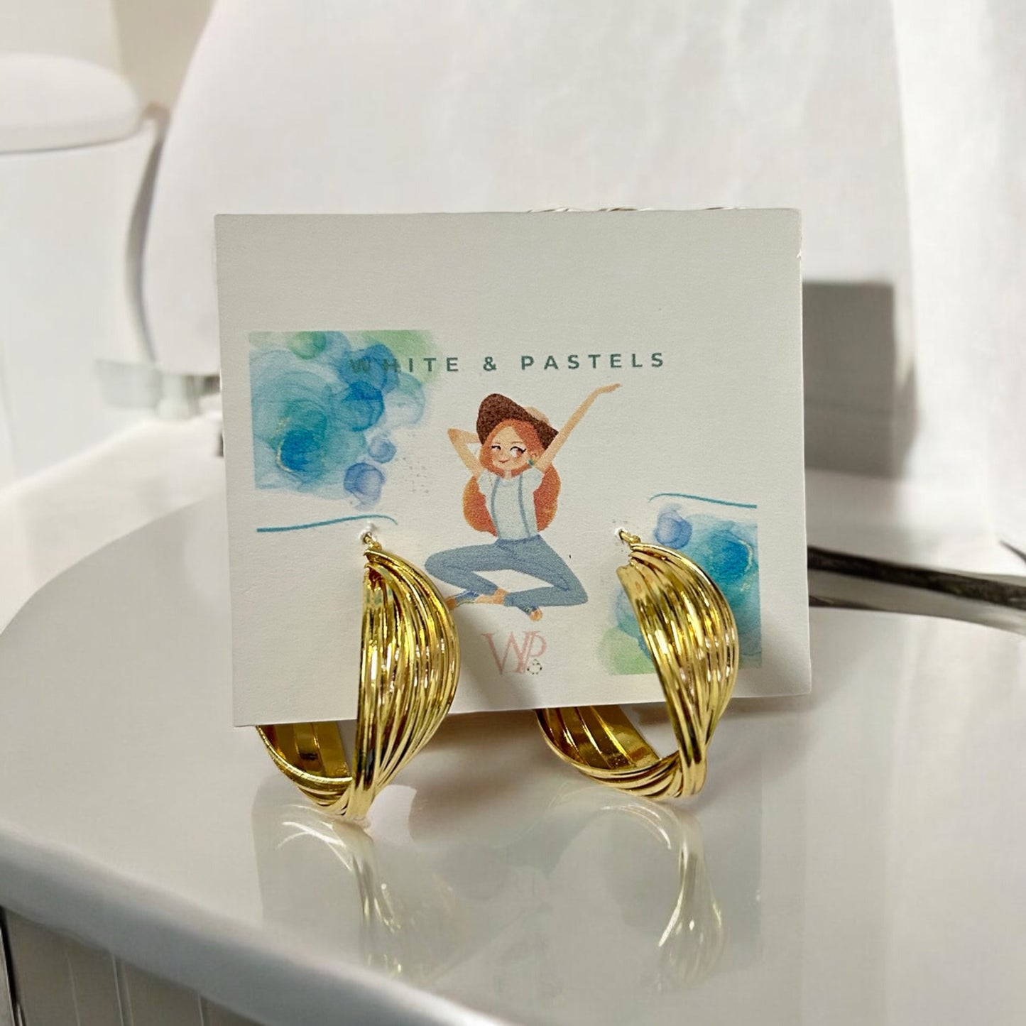 Twisted Retro Hoop Earrings