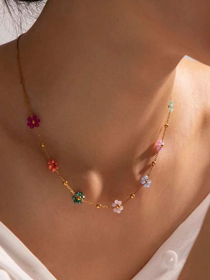 Boho Bloom Daisy Flowers Necklace – Anti Tarnish Charm