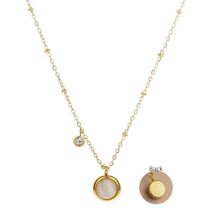 Mother of Pearl & Crystal Pendant Necklace – Timeless Elegance