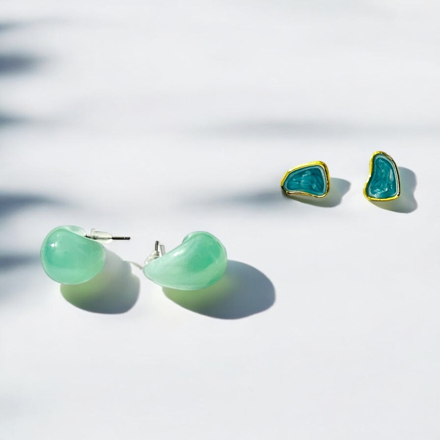 Turquoise Blue Earrings Set of 2 - Trendy earrings