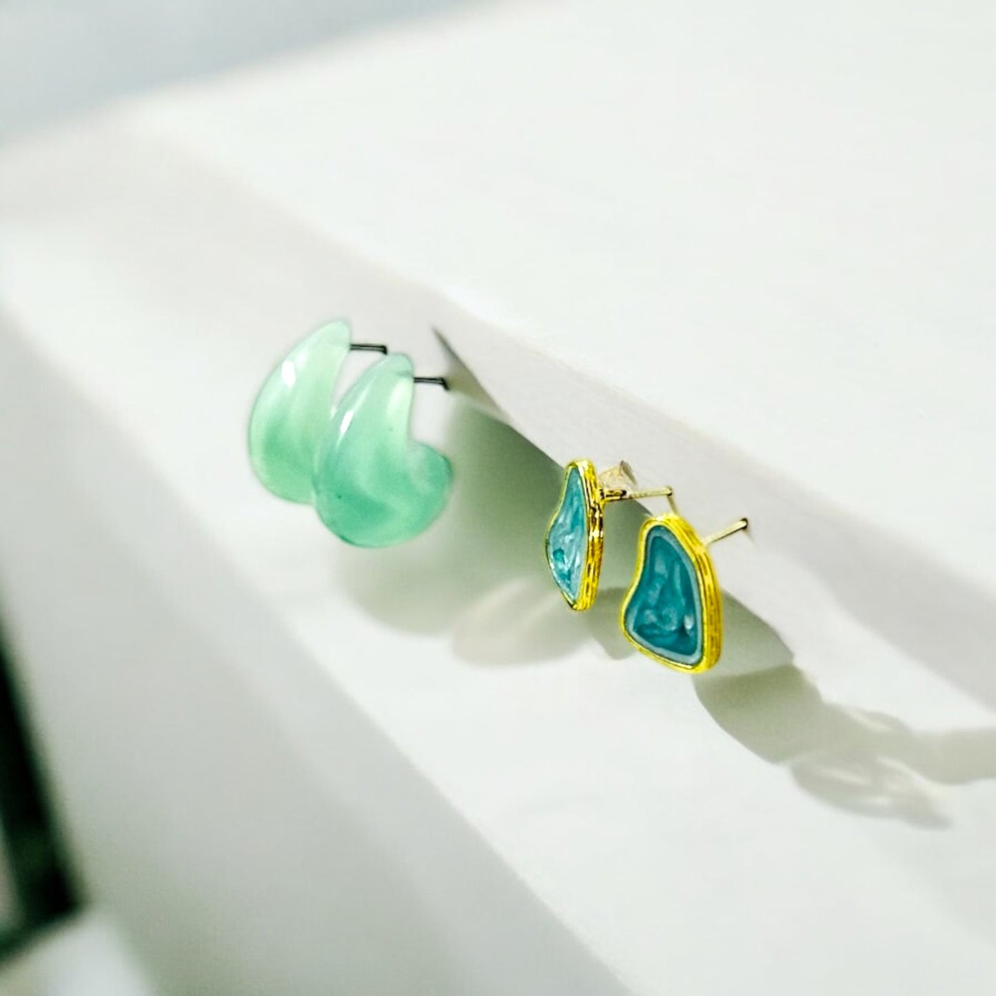 Turquoise Blue Earrings Set of 2 - Trendy earrings