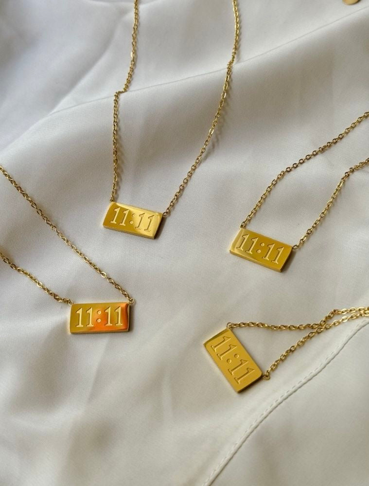 11:11 Wish Anti-Tarnish Gold Pendant Necklace