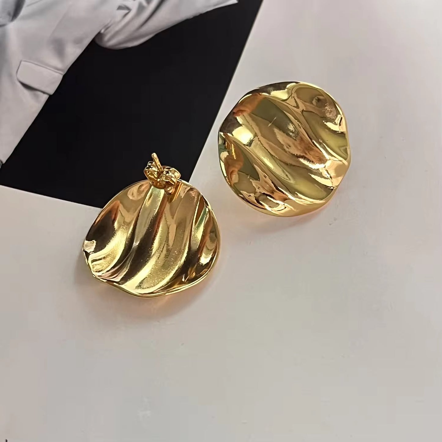 Anti-Tarnish Stainless Steel Statement Earrings - Golden Impact