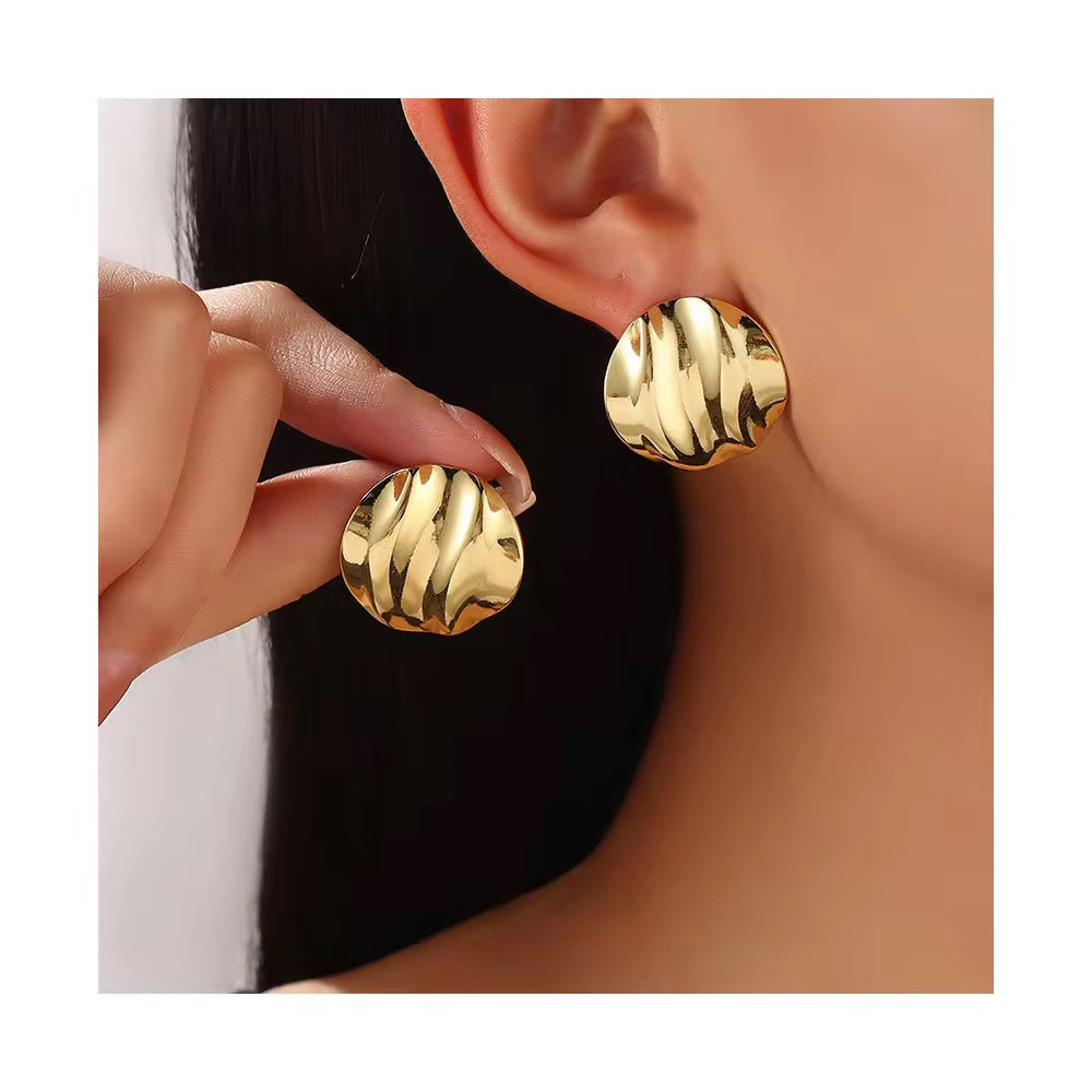 Anti-Tarnish Stainless Steel Statement Earrings - Golden Impact