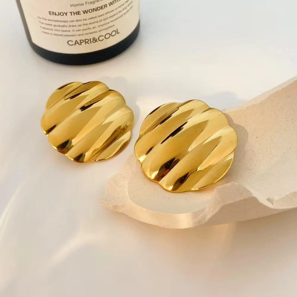 Anti-Tarnish Stainless Steel Statement Earrings - Golden Impact