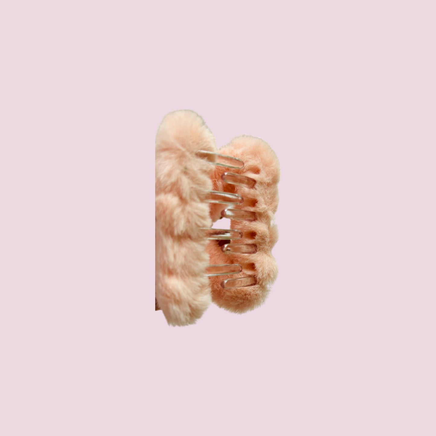Peach Furry Claw Clip