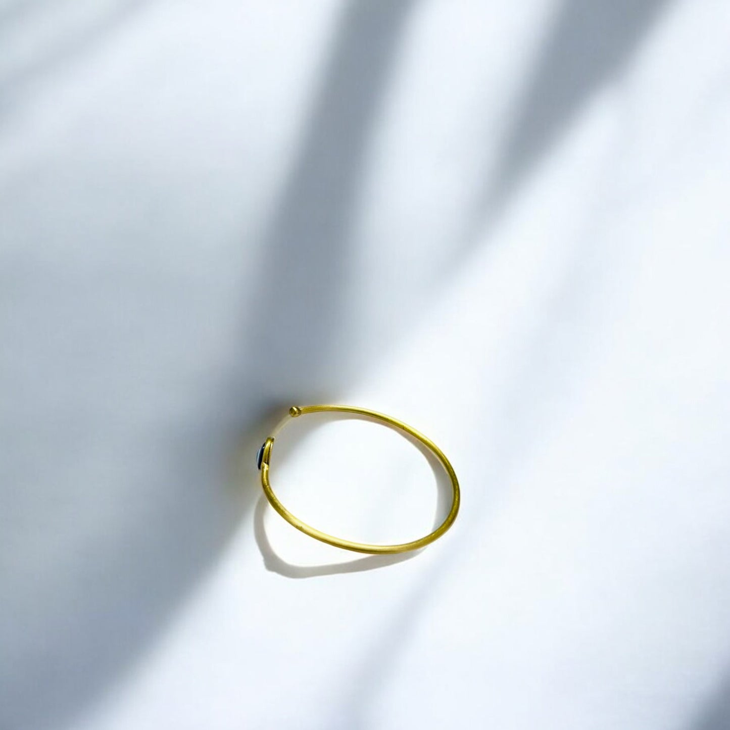 Minimalist Evil Eye Brass Cuff