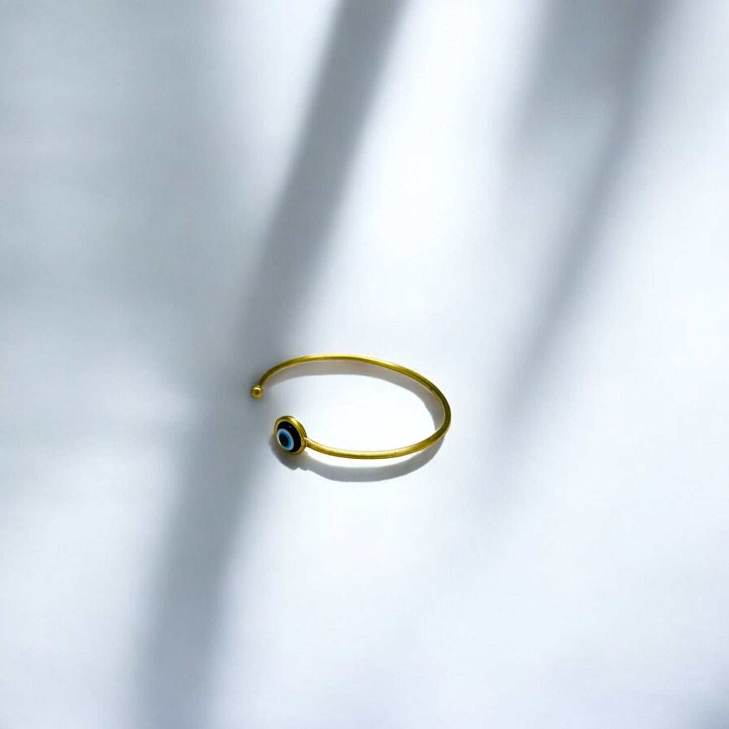 Minimalist Evil Eye Brass Cuff