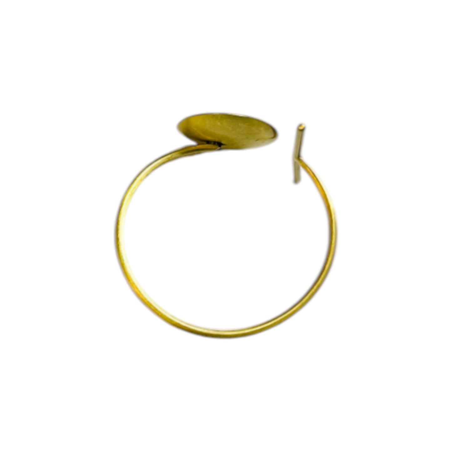Minimalist Brass Cuff with Circle Accent