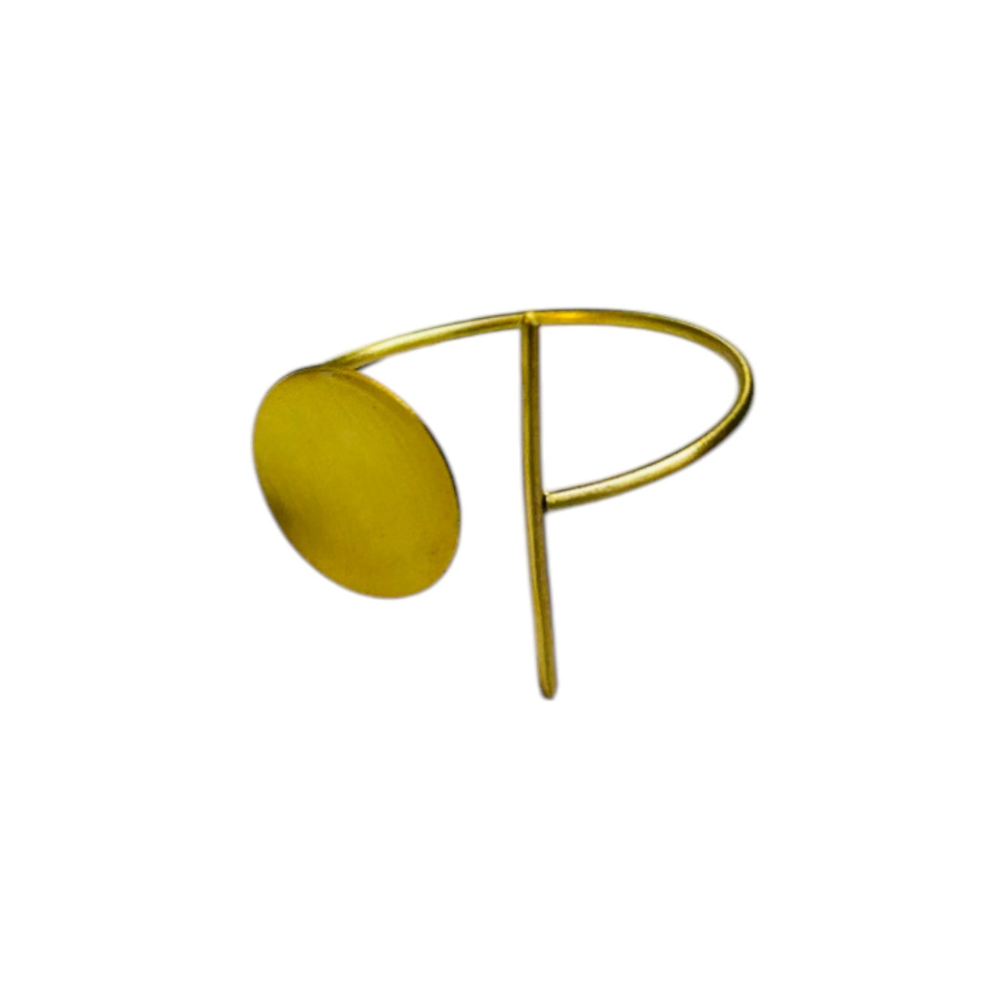 Minimalist Brass Cuff with Circle Accent