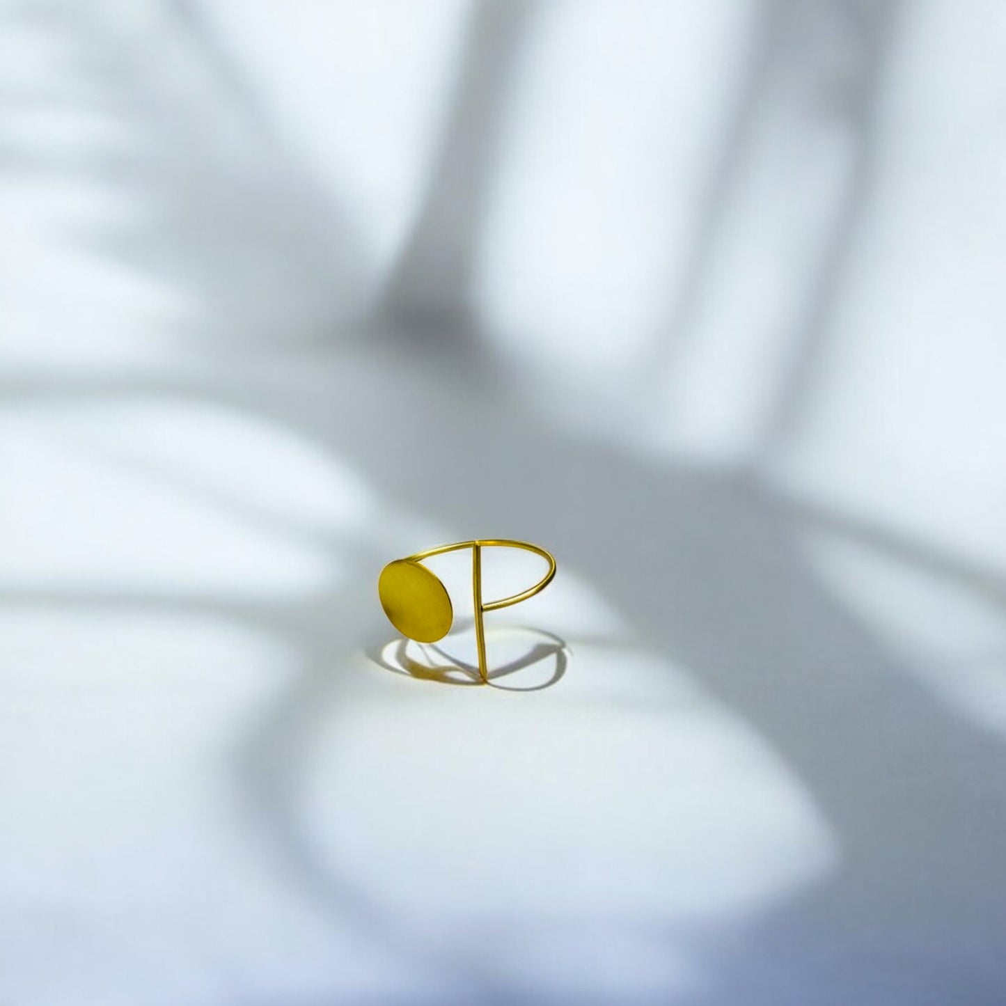 Minimalist Brass Cuff with Circle Accent
