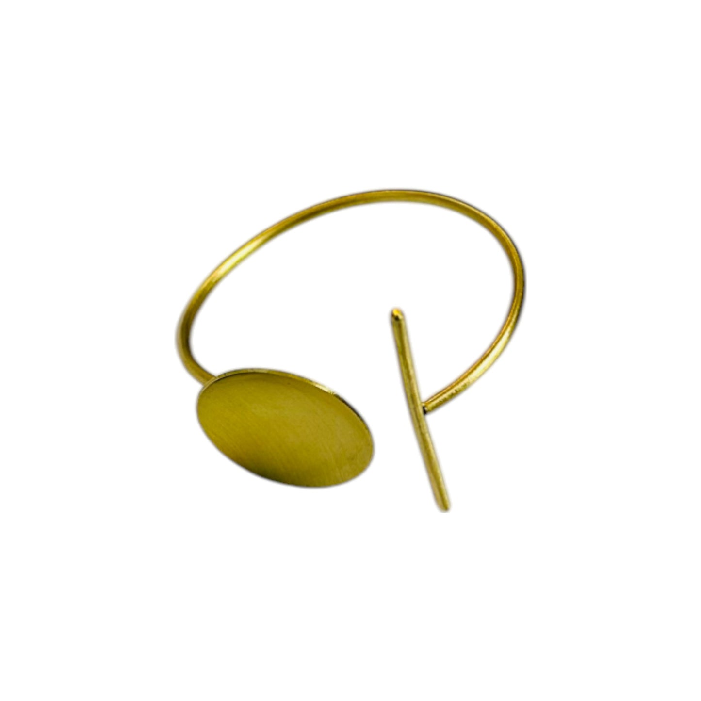 Minimalist Brass Cuff with Circle Accent