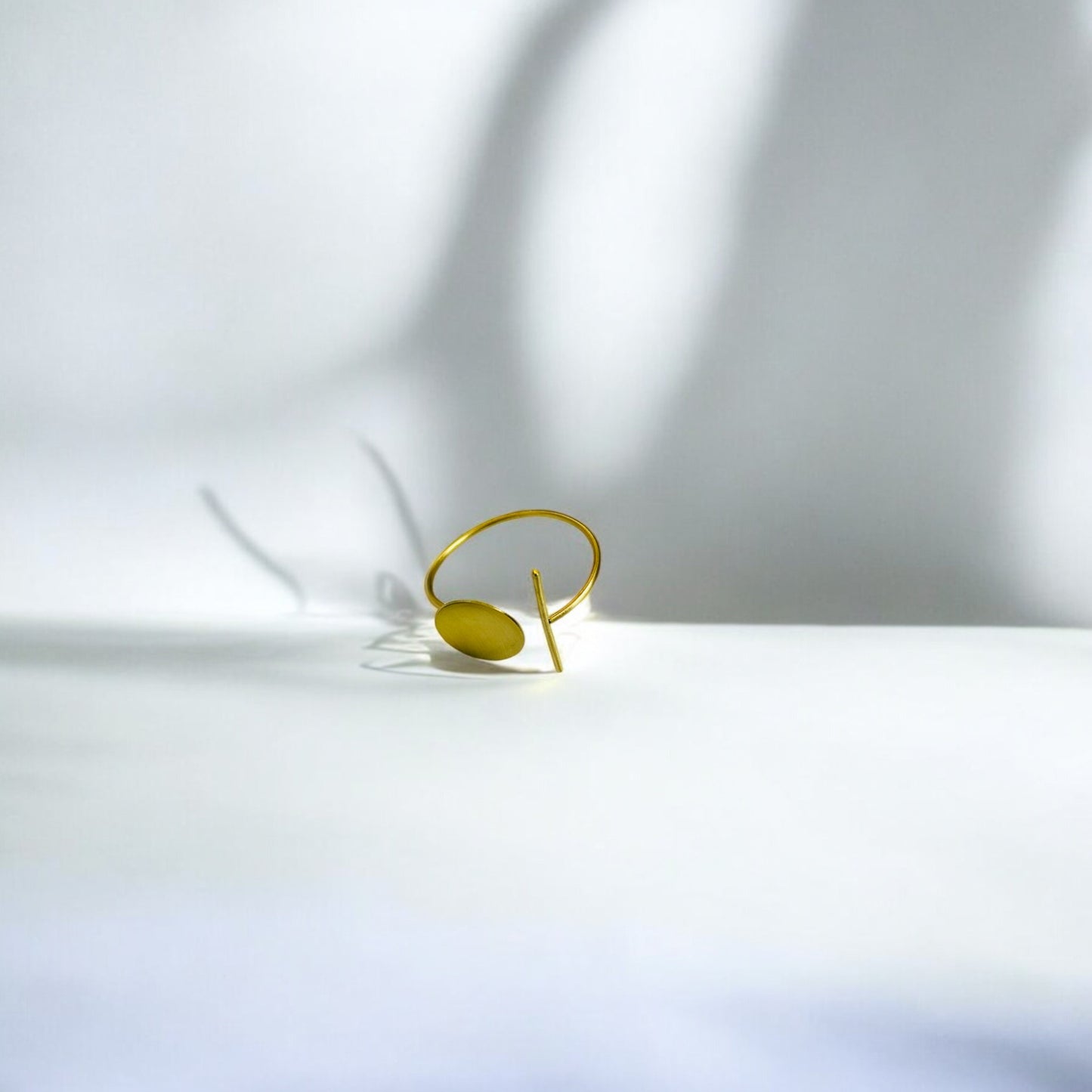 Minimalist Brass Cuff with Circle Accent