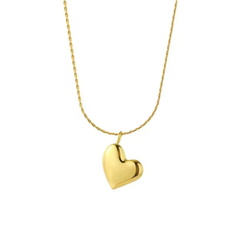 Gold Heart Pendant Necklace – Anti Tarnish, Waterproof, Everyday Wear Jewelry for Women