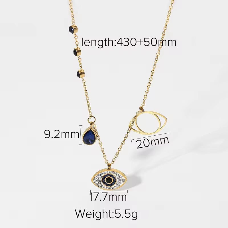 Celeste Luxe Evil Eye Charms Necklace | Anti Tarnish Stainless Steel