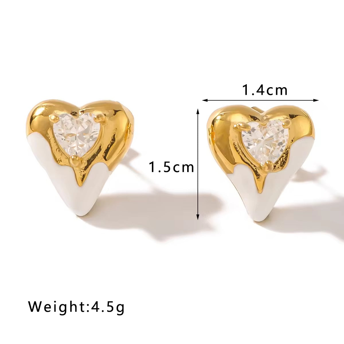 18 kt Gold Plated - Sweetheart Glow Studs