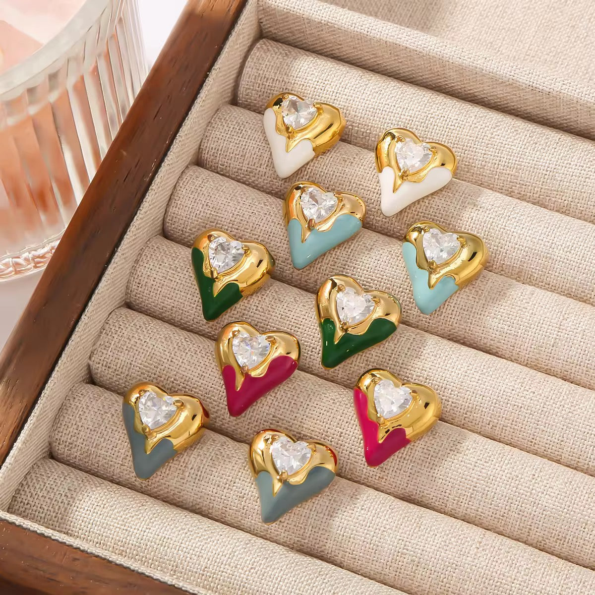 18 kt Gold Plated - Sweetheart Glow Studs