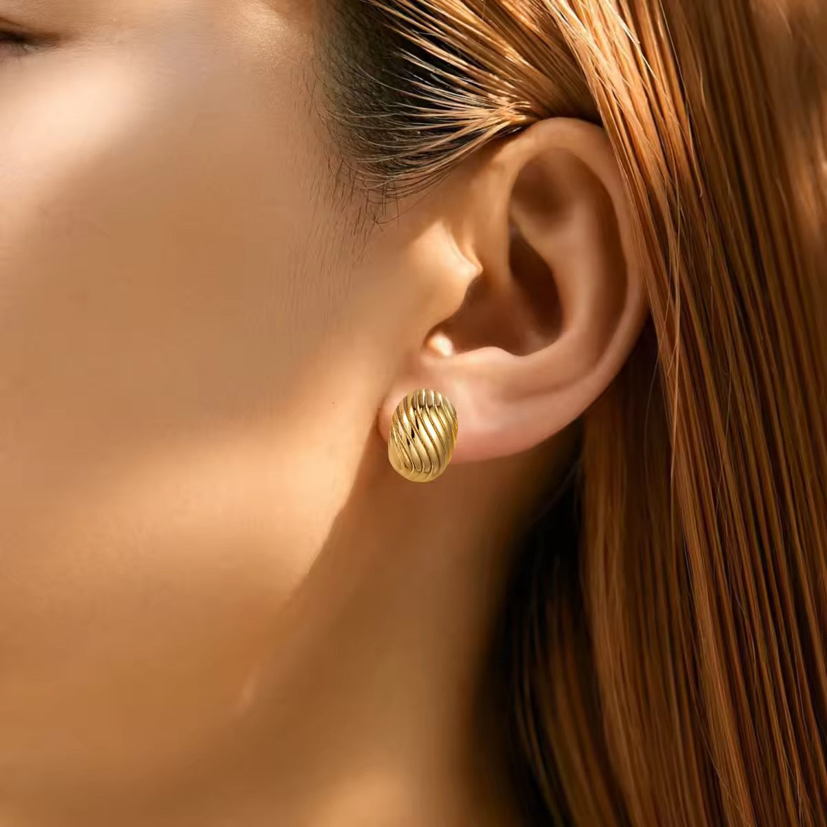18 kt Gold Plated Aura Dome Luxe Studs