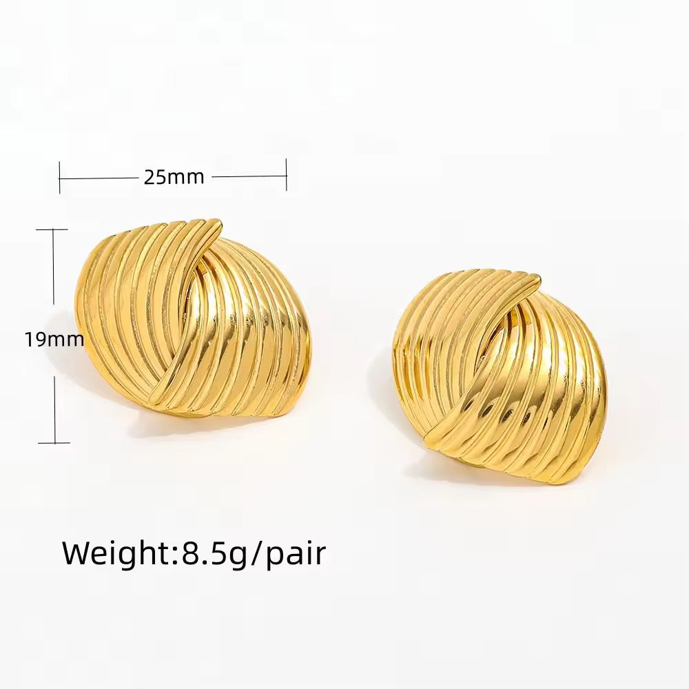 Bold Luxe Knot Studs – Anti Tarnish Statement Gold