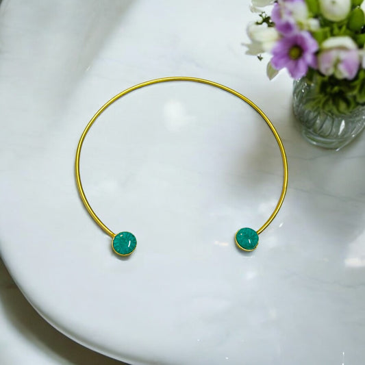 white & pastels anti tarnish brass choker