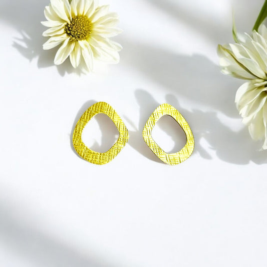 Textured Organic Brass Earrings
