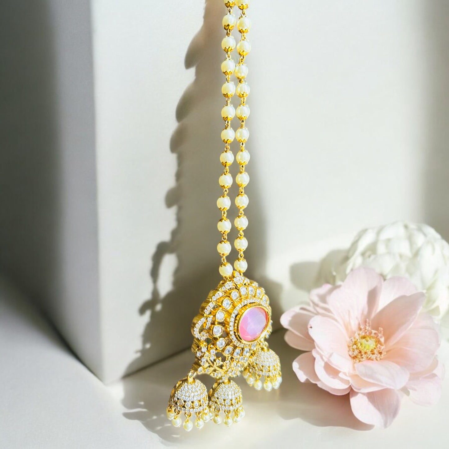 Enchanted Elegance: Premium Haram with Dazzling Pearls
