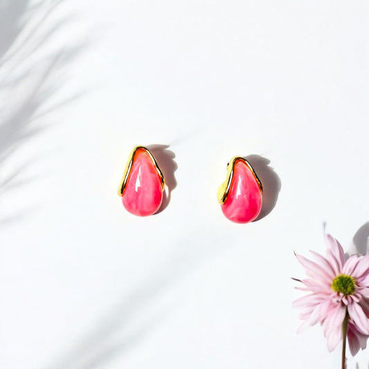 Rose Teardrop Stud Earrings