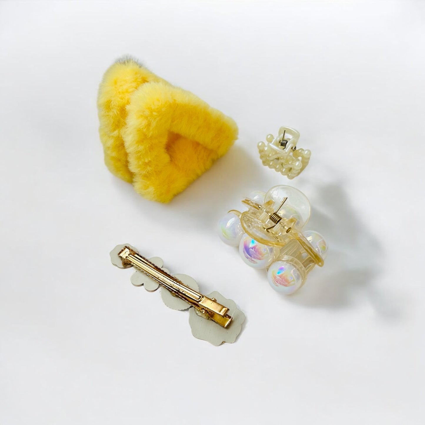 Vibrant Pastel Yellow Hair Accessories Set of 4by White & Pastels – Buy Online