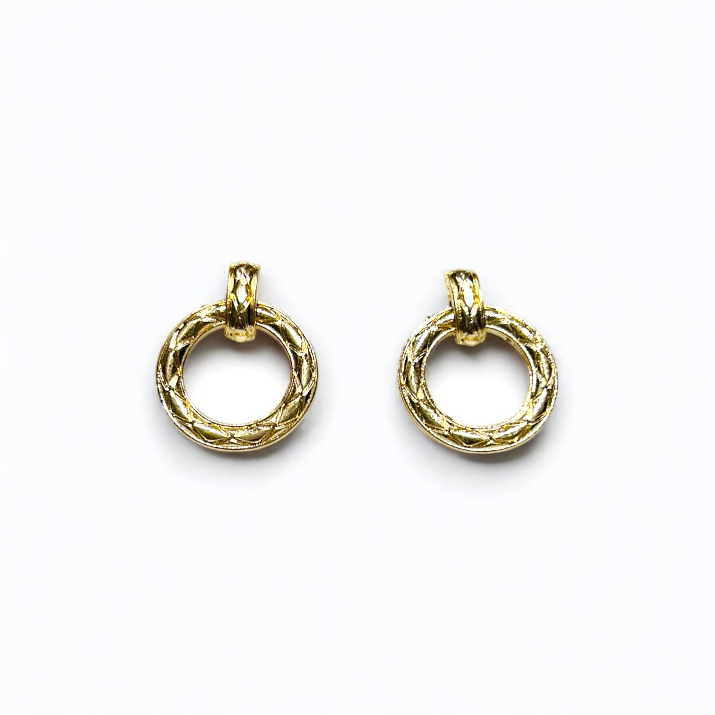 Light Gold Knurled Hoop Earrings