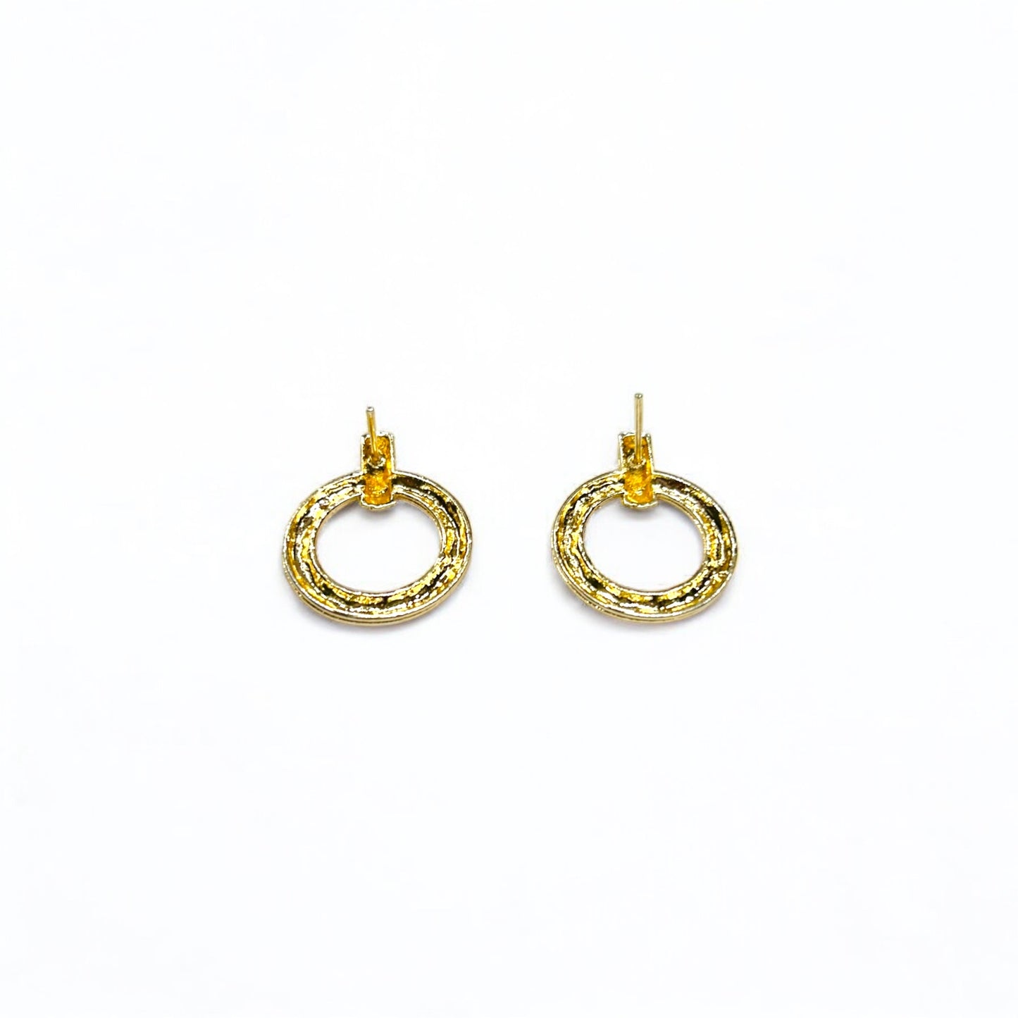 Light Gold Knurled Hoop Earrings