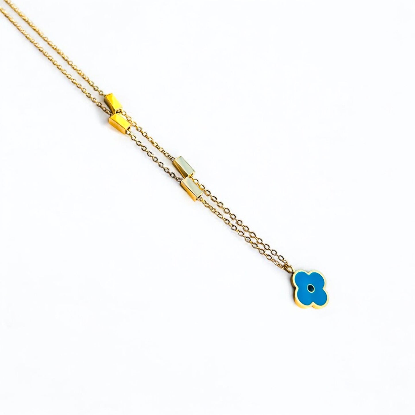 Azure Bloom Gold Necklace