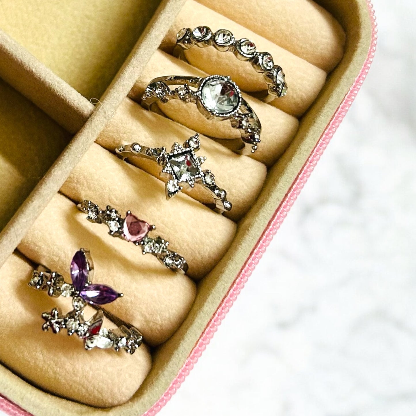 5 Rings of Love: Anti-Tarnish Silver Ring Set