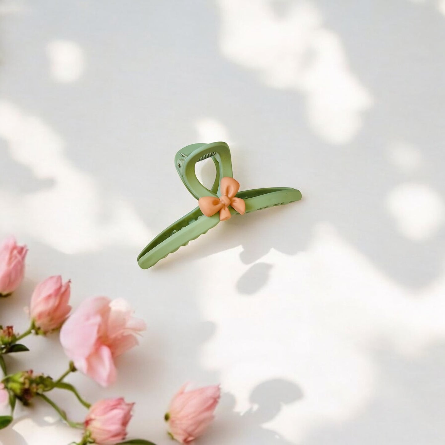 Pastel Bow Charm Claw Clips