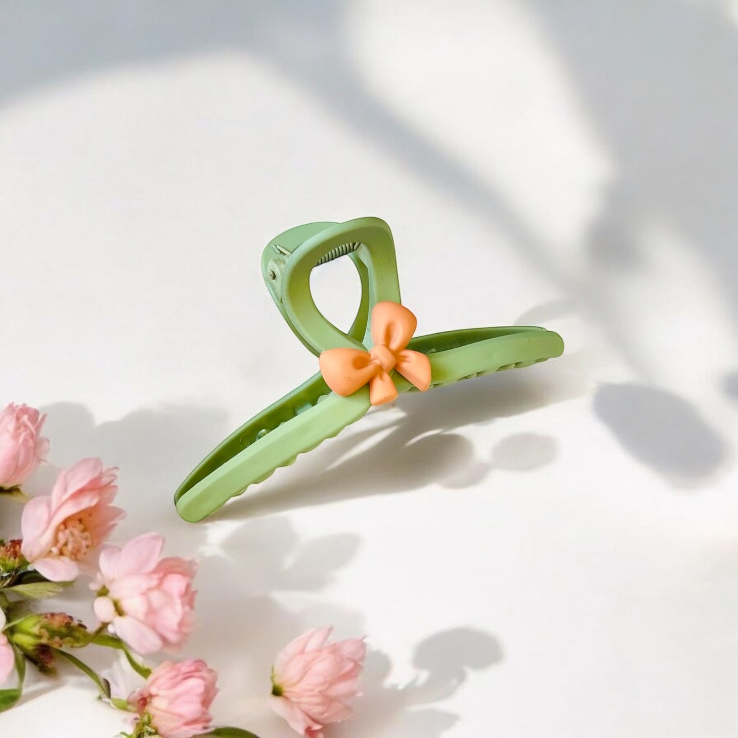 Pastel Bow Charm Claw Clips