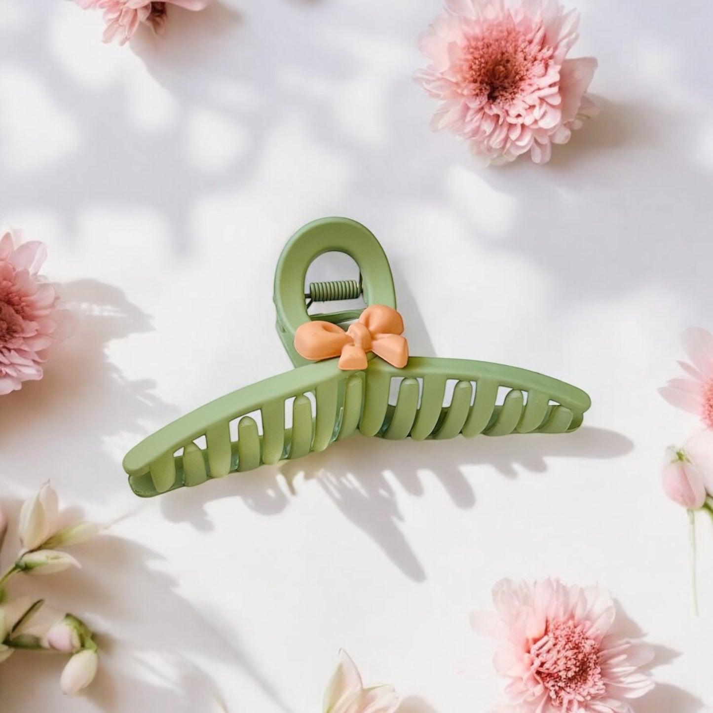 Pastel Bow Charm Claw Clips
