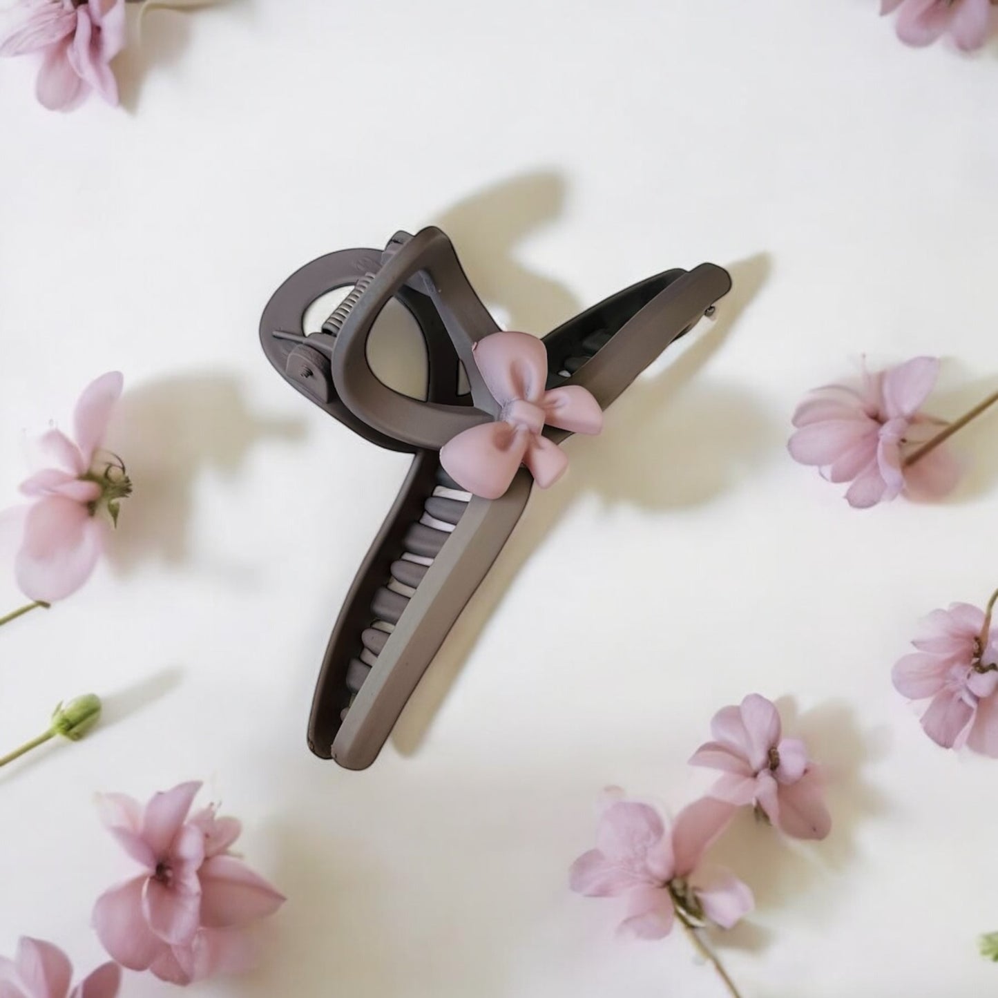 Pastel Bow Charm Claw Clips