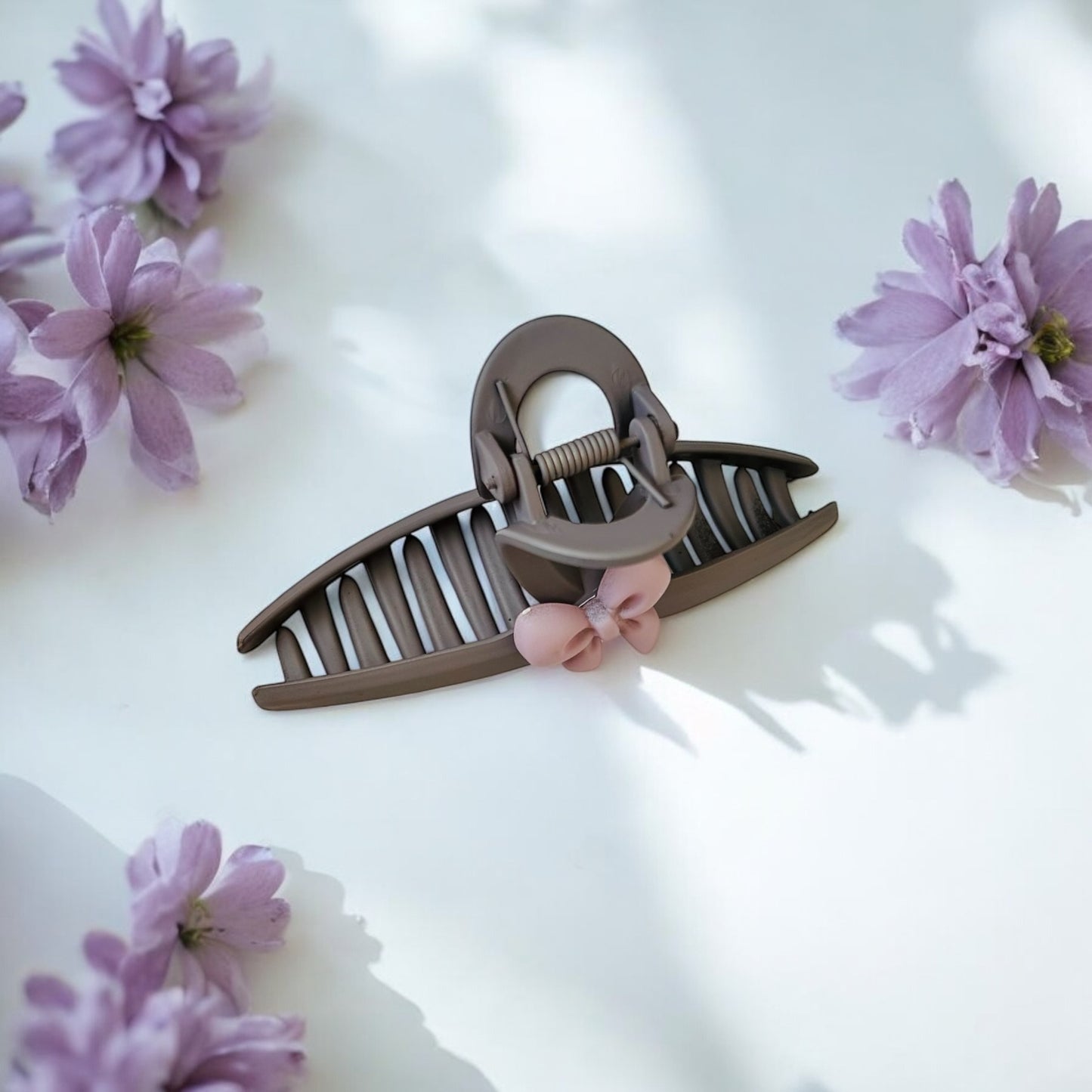Pastel Bow Charm Claw Clips