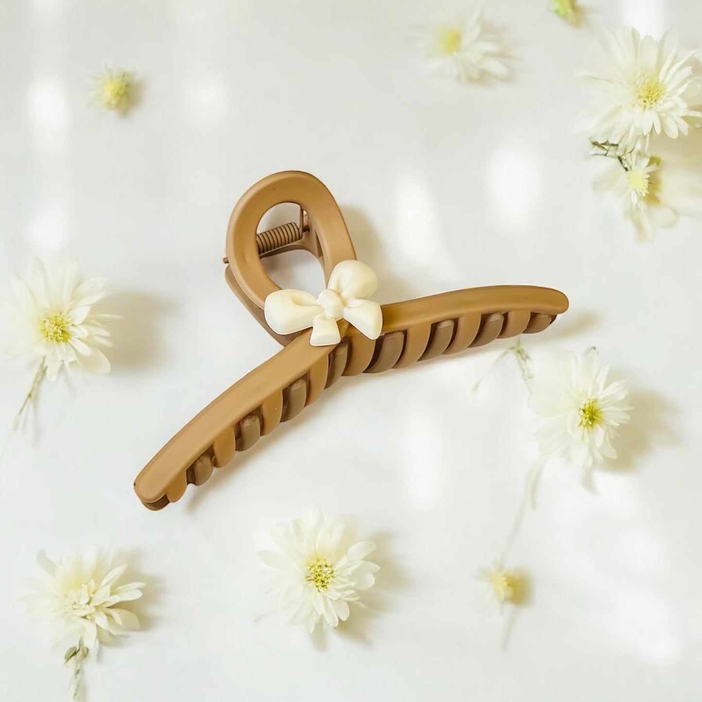Pastel Bow Charm Claw Clips