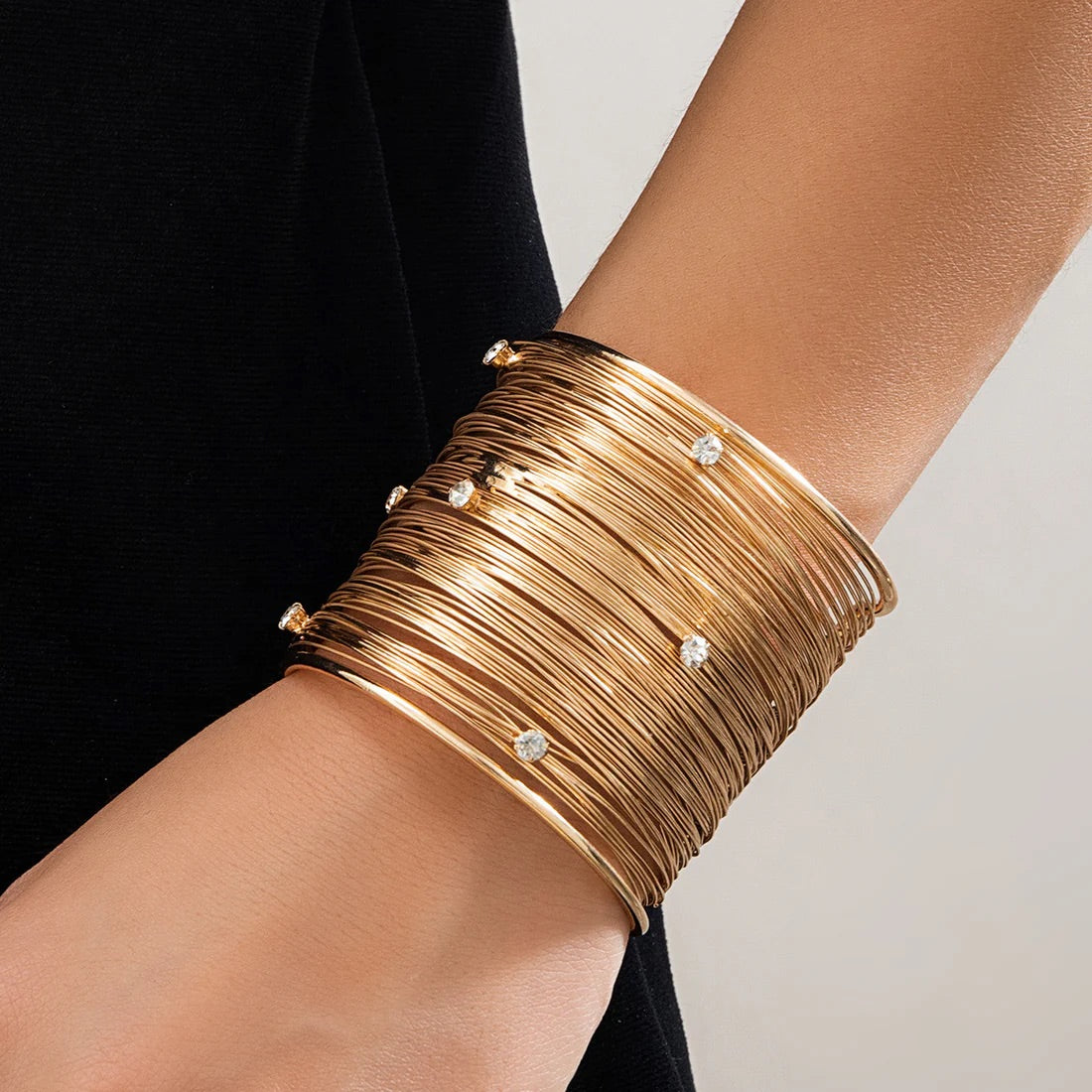 White & Pastels Golden Mirage Cuff Bracelet
