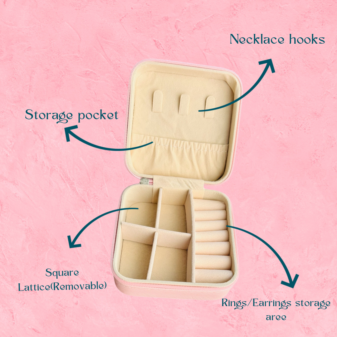 Portable Jewellery Organiser in Pink (Jewellery not included)