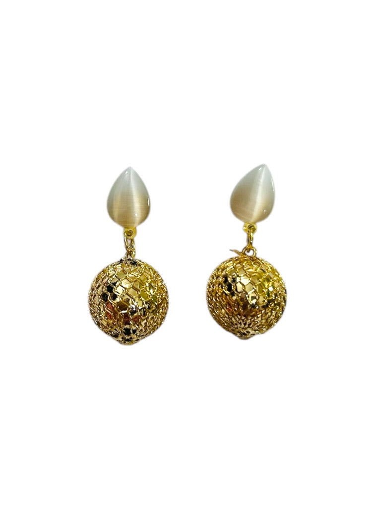 Ethereal Pearl & Gold-Toned Drop Earrings