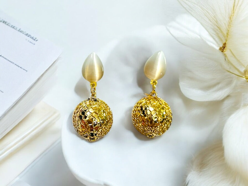 Ethereal Pearl & Gold-Toned Drop Earrings