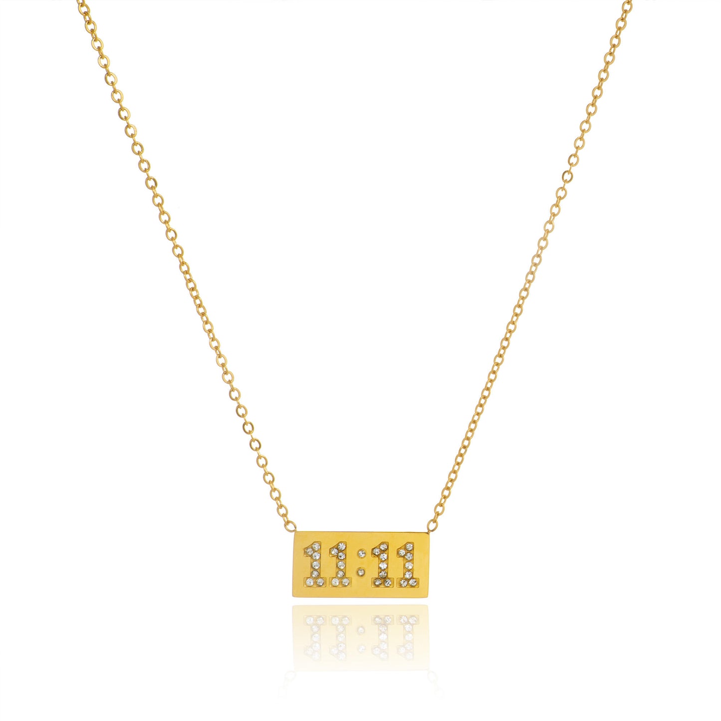 11:11 Gold Tablet Necklace – Manifestation & Minimalist Luxe
