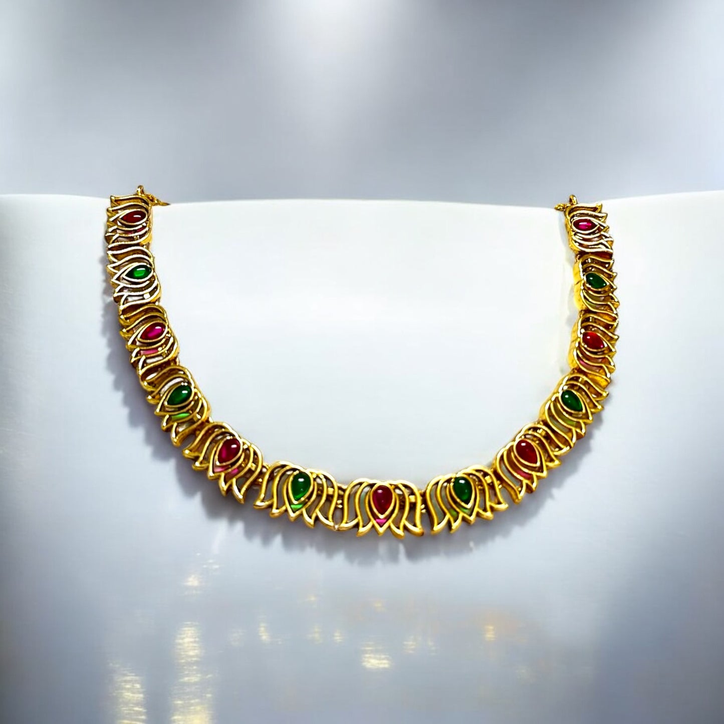 Lotus Blossom Gold-Toned Necklace Set