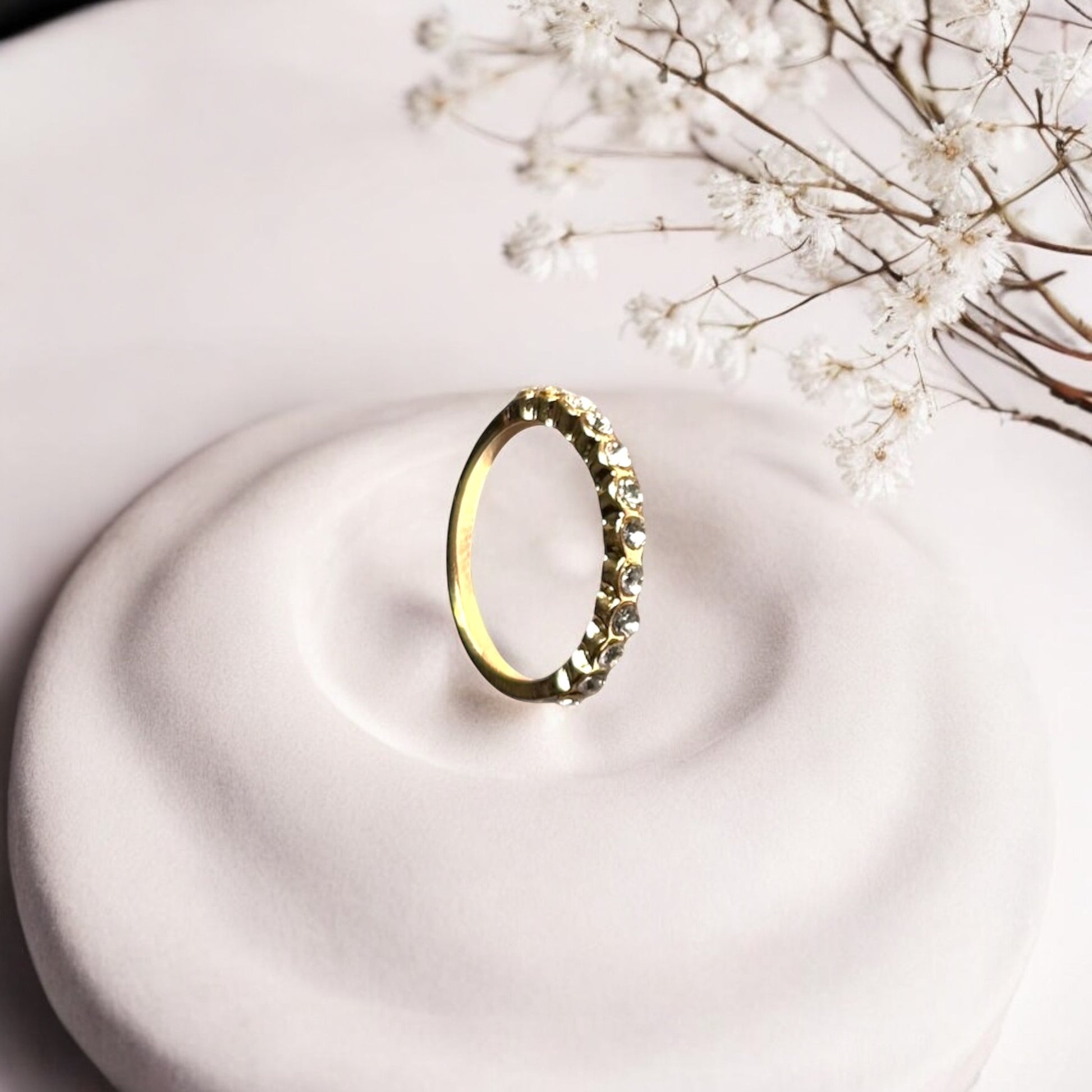 white & pastels trendy womens ring